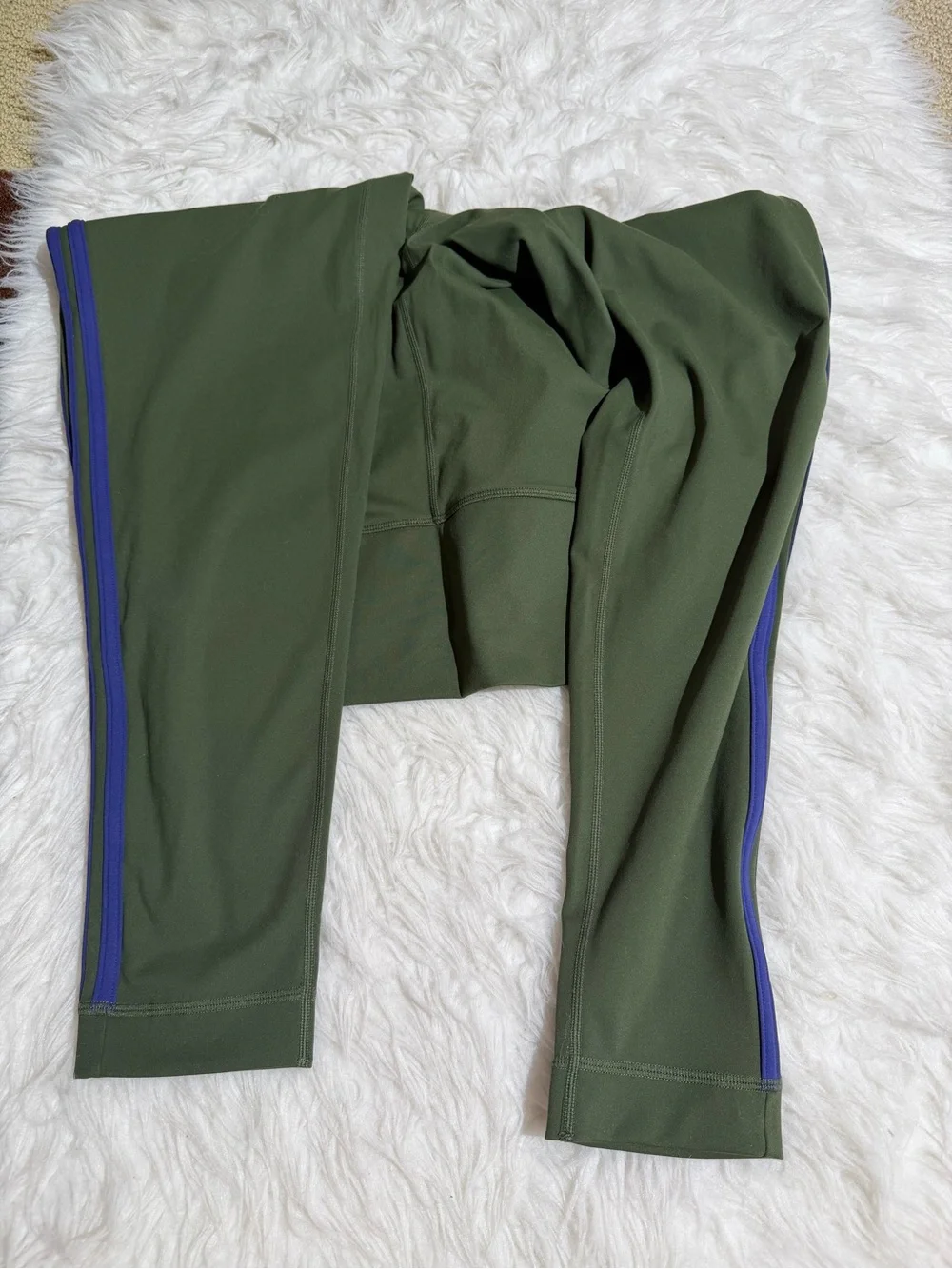 NEW Set Active XL / XXL Matching Set Green Blue Piping Leggings Sports Bra Short